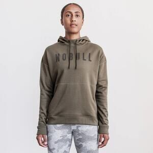NoBull Women's Army Green Fleece Drawstring Training Pullover Hoodie Size XS